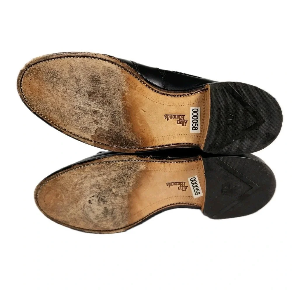Allen Edmonds Black Leather Tassel Loafer Woven Vamp Men's 10.5 D USA Dress Shoe